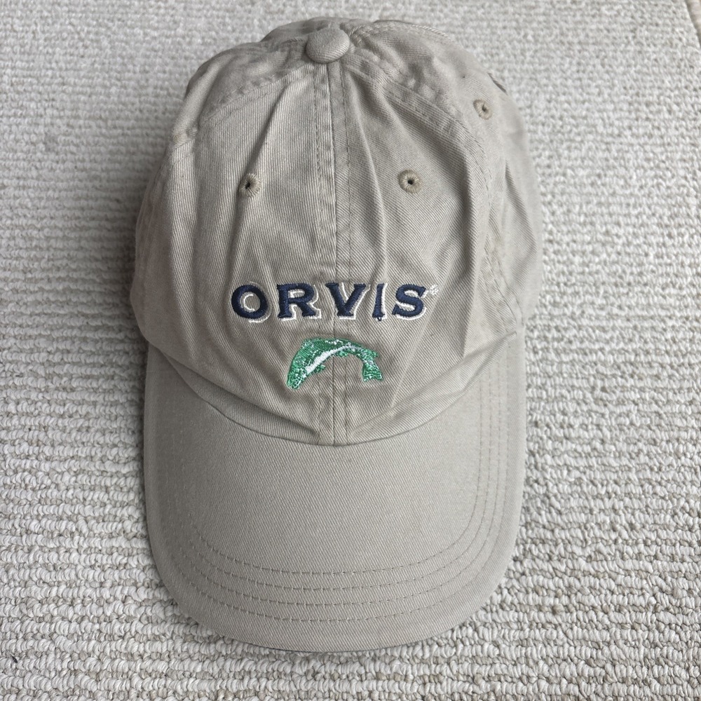 Orvis Embroidered Fish Cotton Buzz off L/XL Flexfit Strapback Baseball Hat Cap